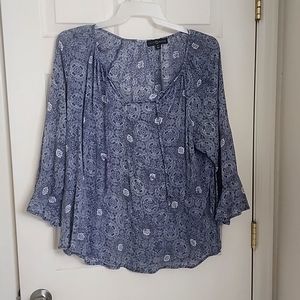 Blue loose cut blouse